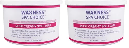 Waxness Spa Choice Rose Creamy Soft Wax pack of 2 jars for consistent full-body waxing