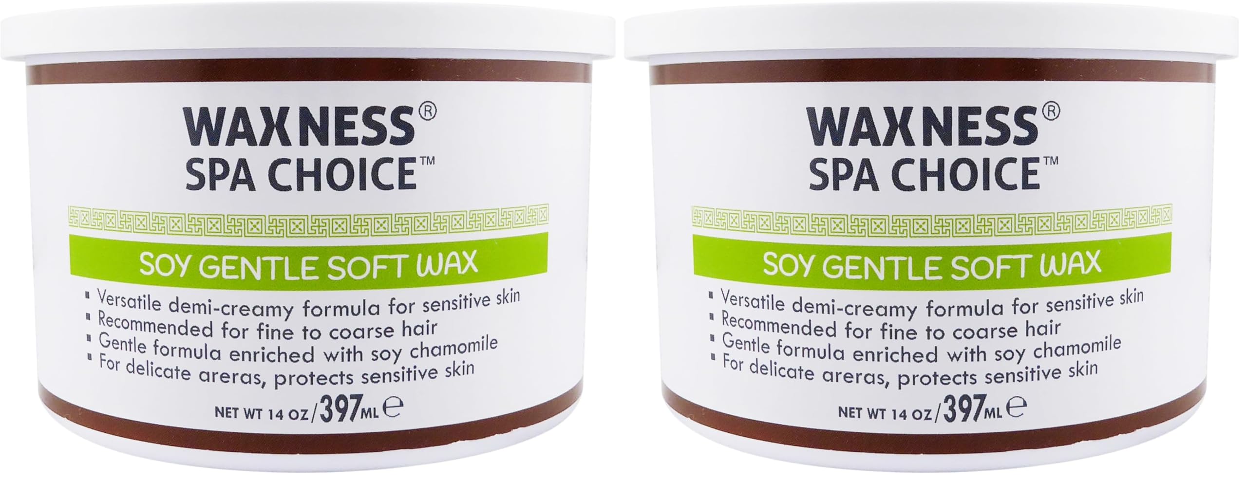 Waxness Spa Choice Soy Gentle Soft Wax 14oz pack for at-home waxing.