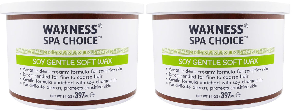 Waxness Spa Choice Soy Gentle Soft Wax 14oz pack for at-home waxing.