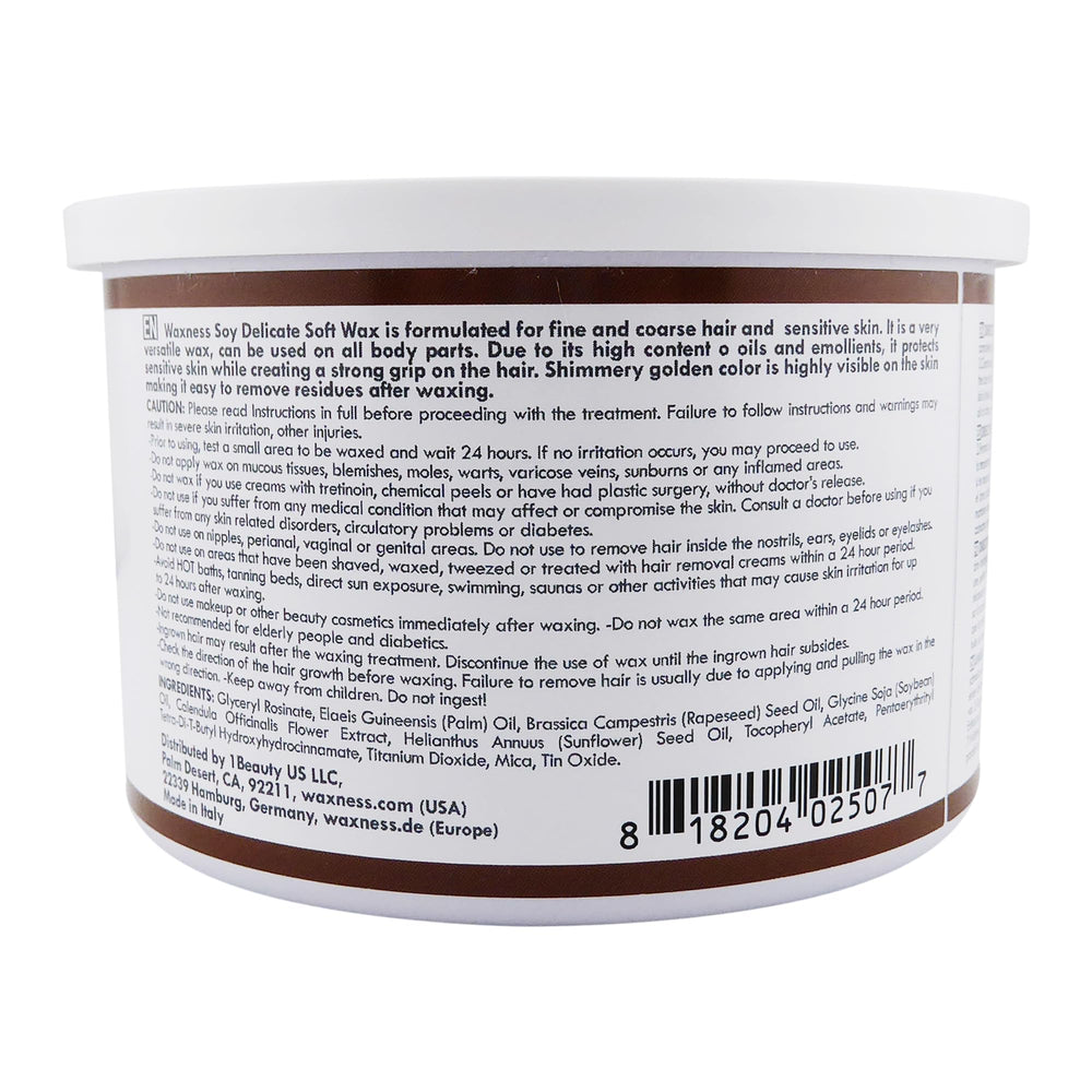 Close-up of the demi-creamy texture of Waxness Soy Gentle Soft Wax.