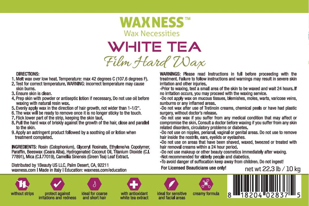 Wax Necessities White Tea extract adds antioxidant-friendly support