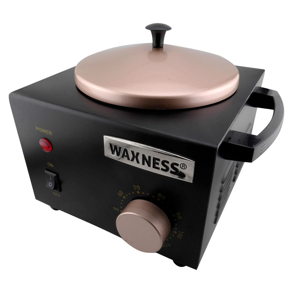 Waxness WN5001 Elite-Series wax heater front view showing durable metallic construction for daily use.