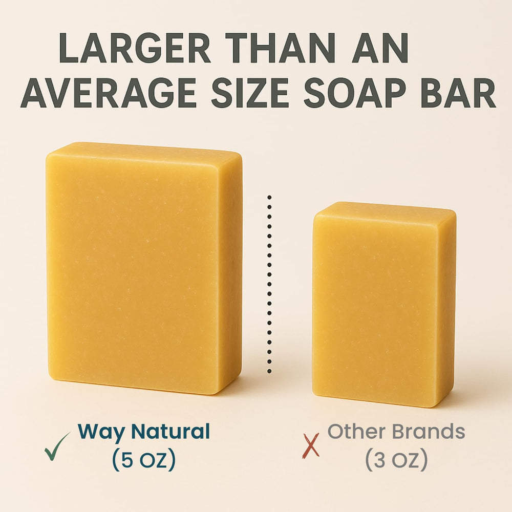 Way Natural Soap Bar being lathered on hands.