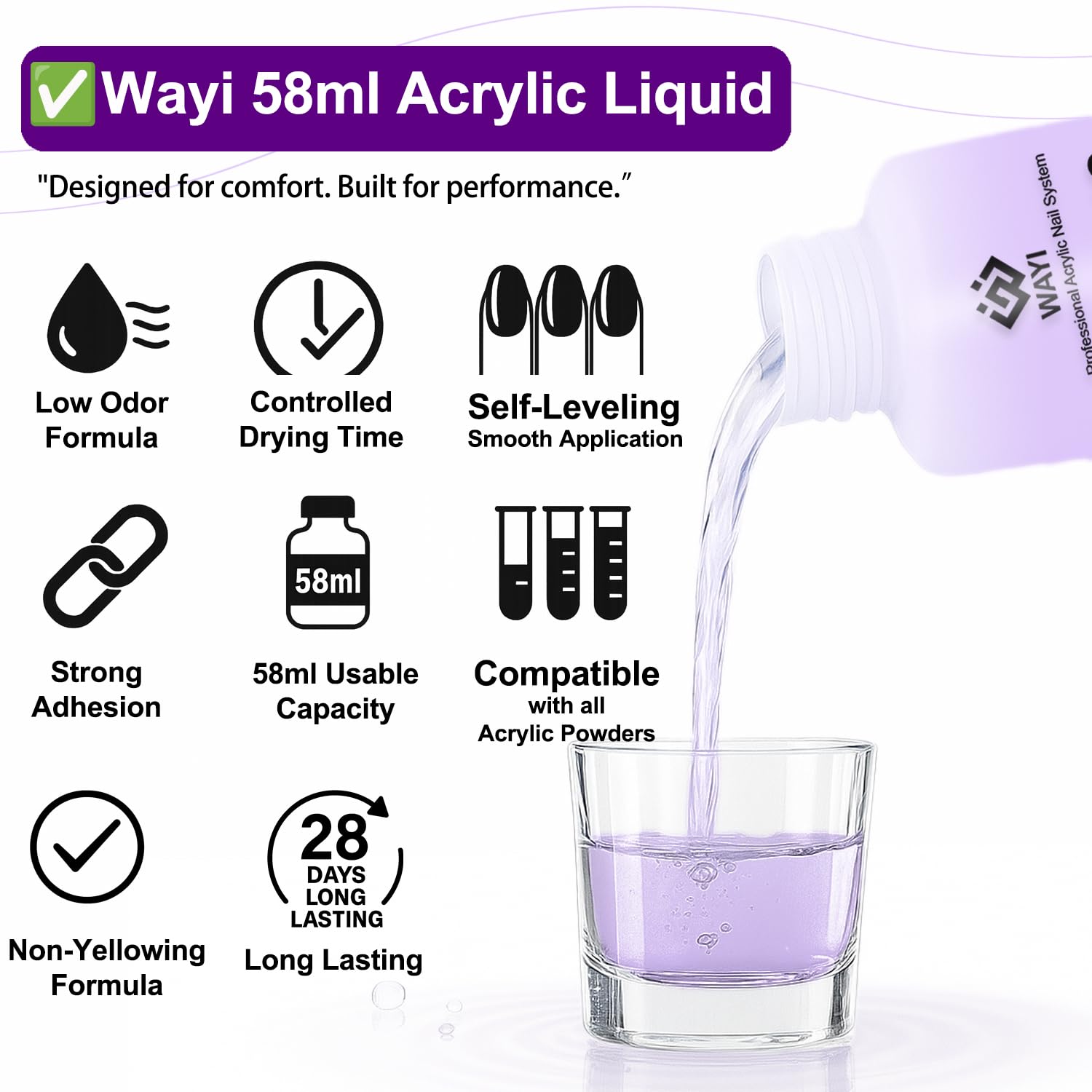 WAYI 9Pcs Kit clear powder for strong, transparent overlays
