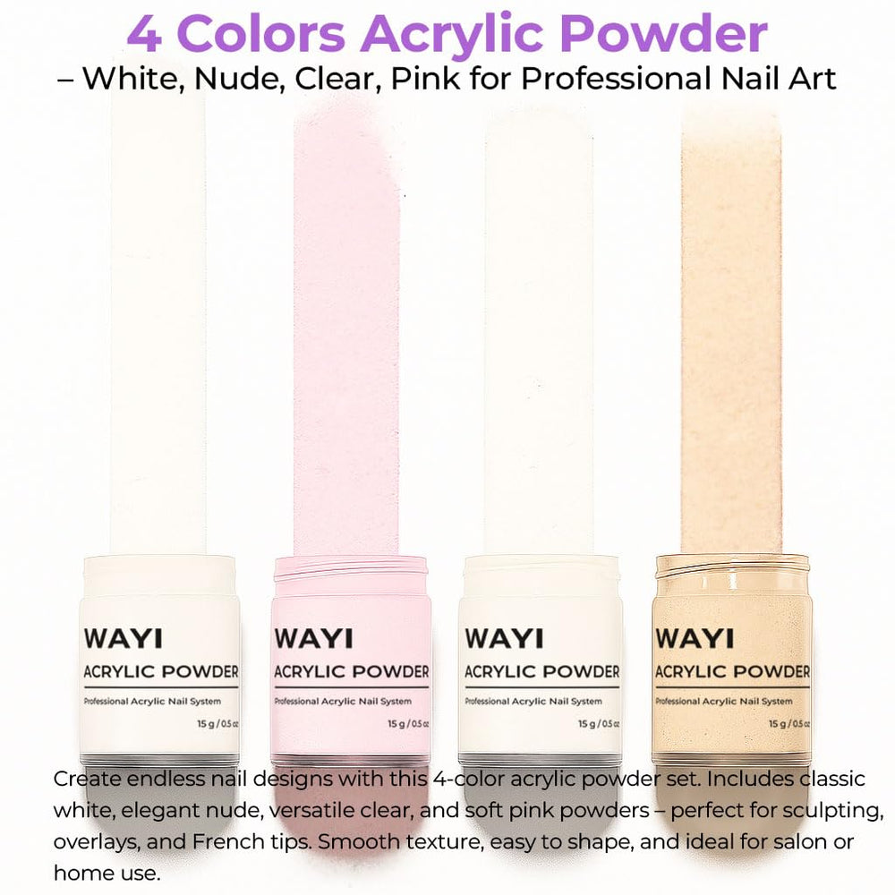 WAYI 9Pcs Kit nude powder for subtle, flattering nails