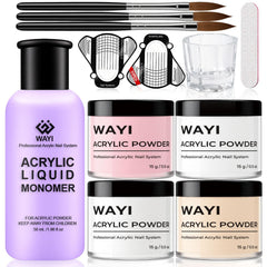 WAYI 9Pcs Kit pink powder for smooth, durable nails