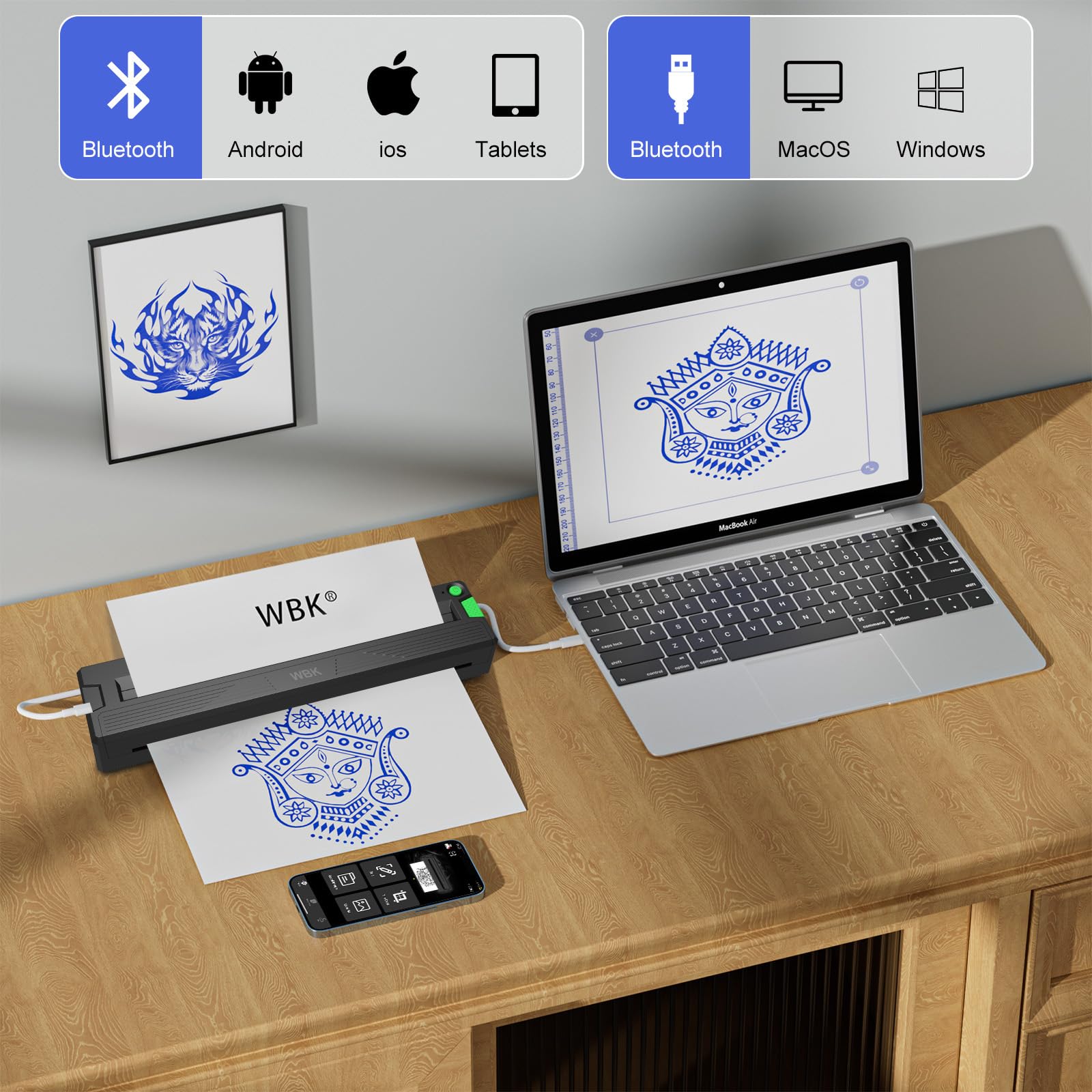 WBK Tattoo Stencil Printer app template access speeds up design transfers