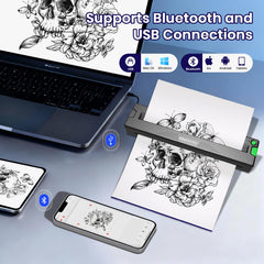 WBWTATTOO T18 — batteries rechargeables offrant jusqu’à 150 pages par charge.