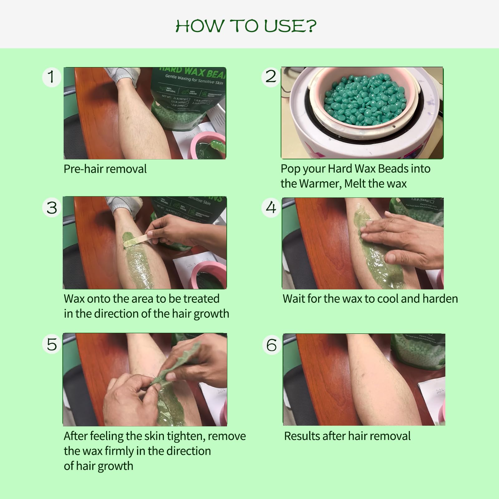 Wchiou aloe vera label emphasizes skin-friendly ingredients for waxing.