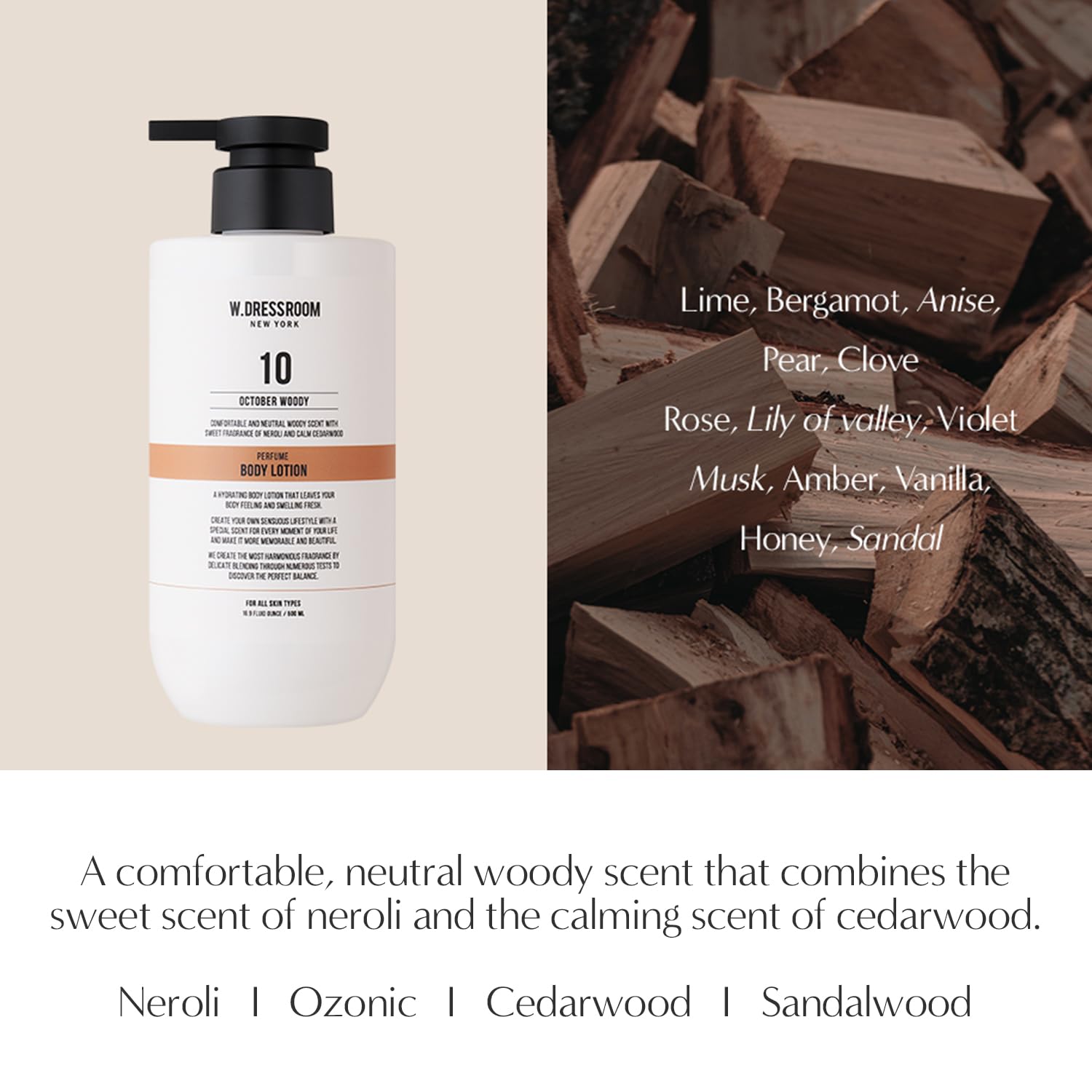 W.Dressroom No.10 Woody fragrance-layering bottle to subtly enhance a cotton-inspired scent