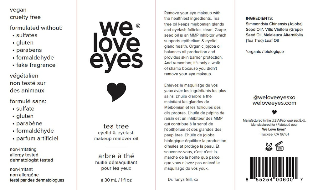 We Love Eyes eye makeup remover apply on eyelids — convenient nightly routine