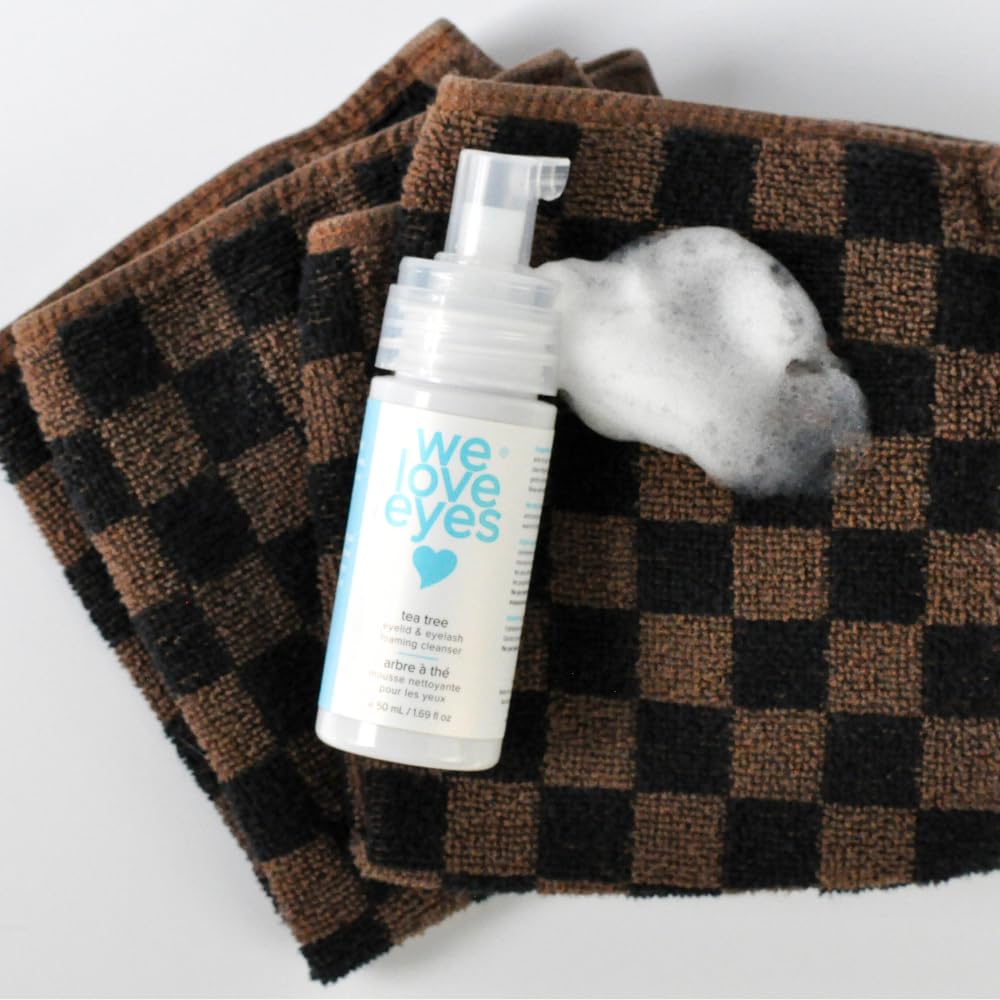 We Love Eyes cleanser pump demonstrates foaming action that removes dirt and pollutants