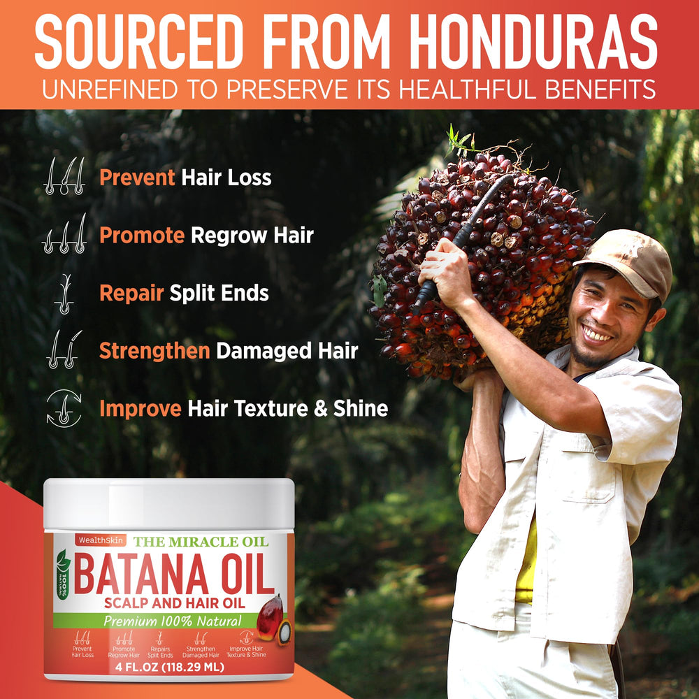 Wealthskin Batana Oil for split ends treatment helps repair damaged strands.