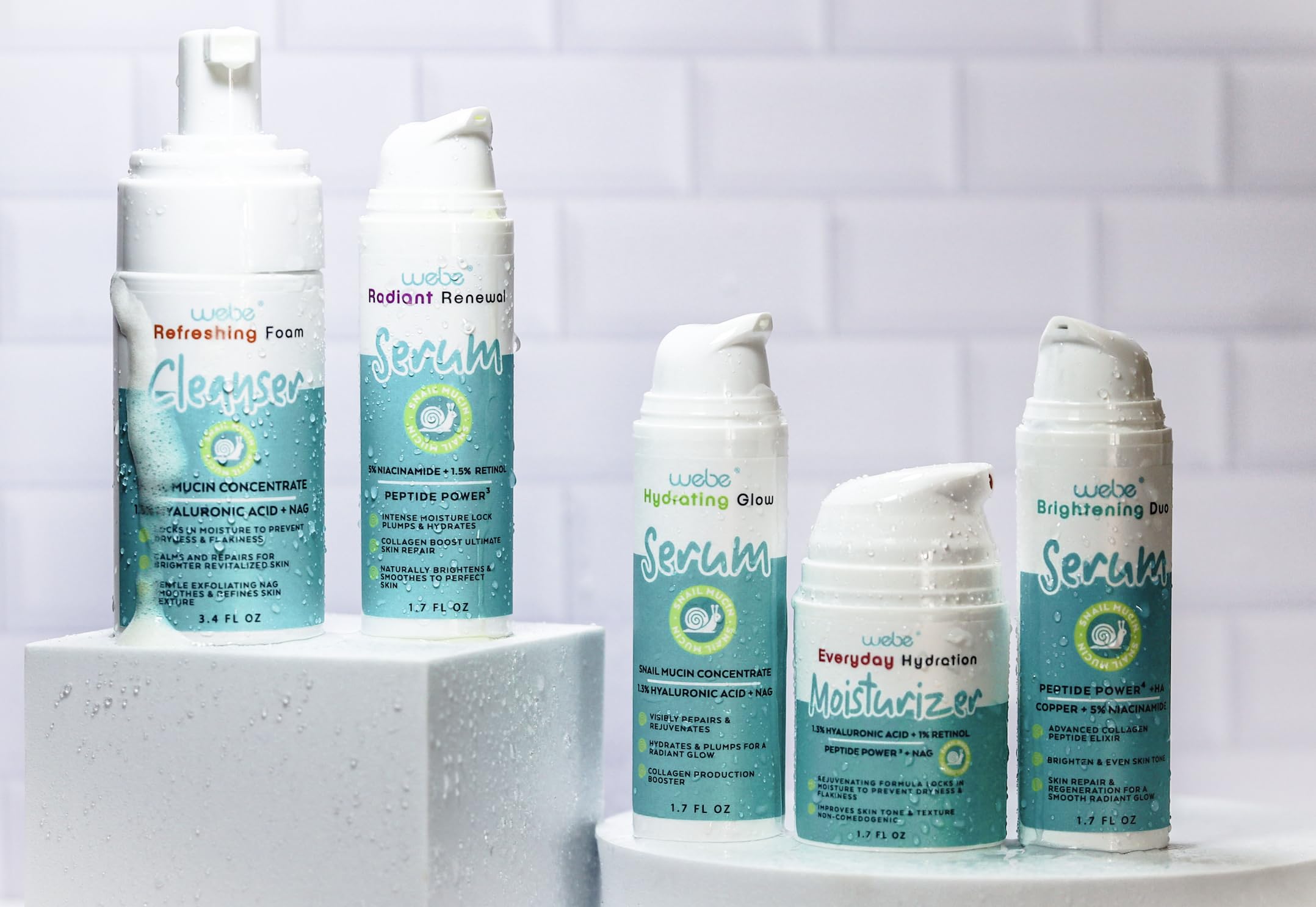 WEBE Naturals snail mucin 94% serum cruelty-free formula with gentle, planet-friendly care.
