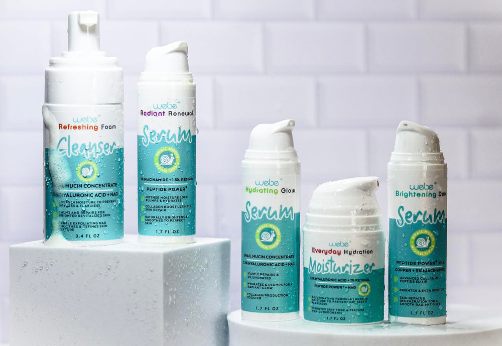 WEBE Naturals snail mucin 94% serum cruelty-free formula with gentle, planet-friendly care.
