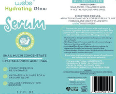WEBE Naturals snail mucin bottle with dropper shows easy, even hydration application.