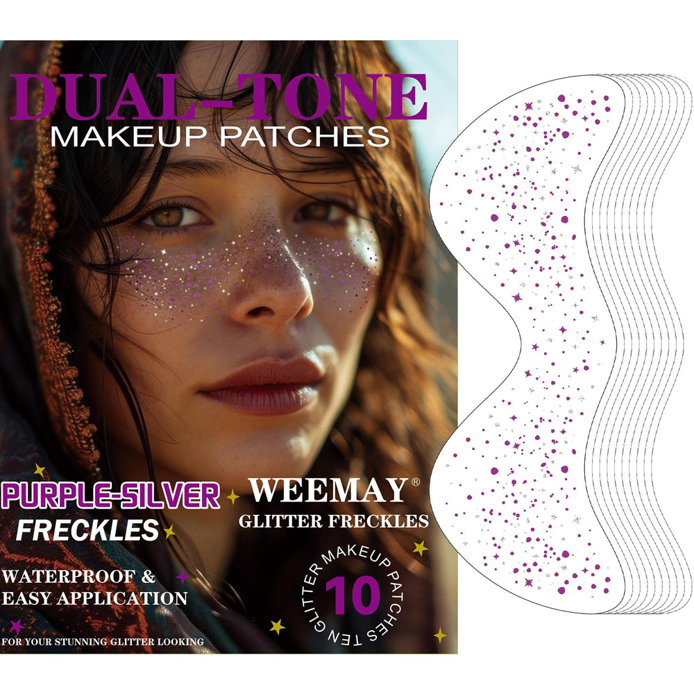 WEEMAY purple-silver glitter freckles star design for party-ready shimmer