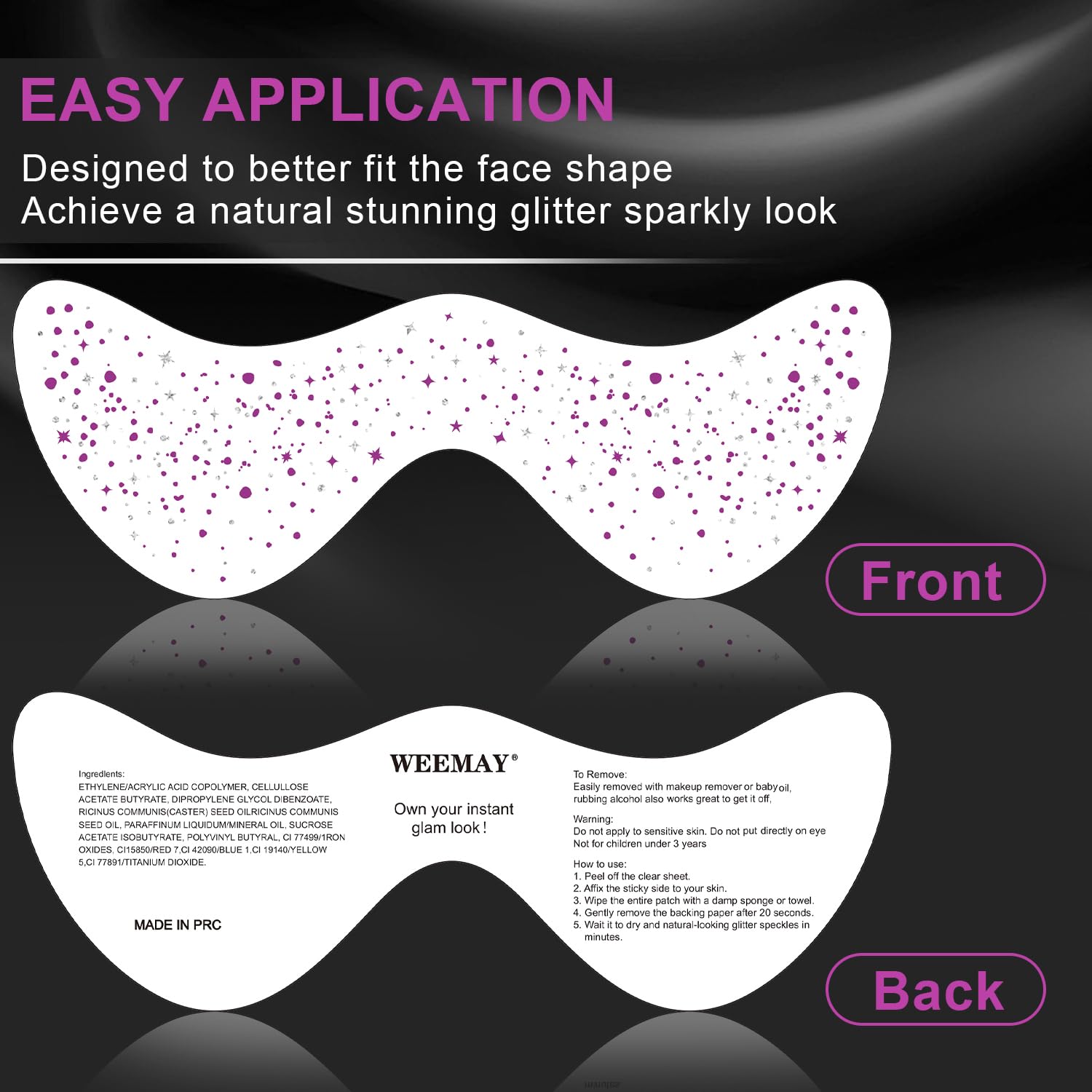 WEEMAY waterproof face tattoos suitable for holidays and events