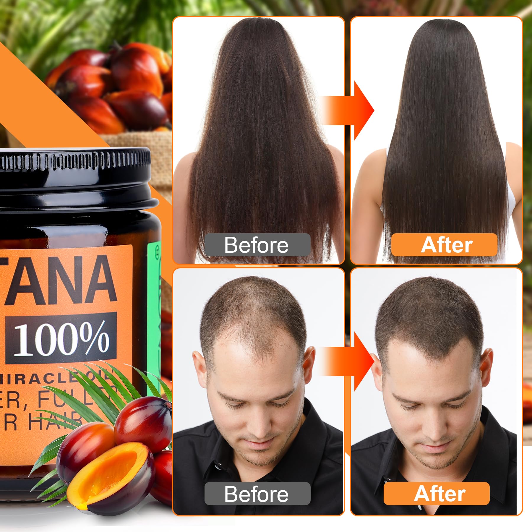 WEEMOTD batana oil applied to hair for shine and manageability.