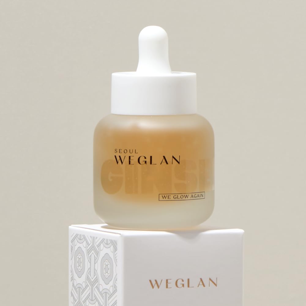 WEGLAN K-Ginseng Glow Ampoule application scene highlights layering under makeup for fresh radiance.