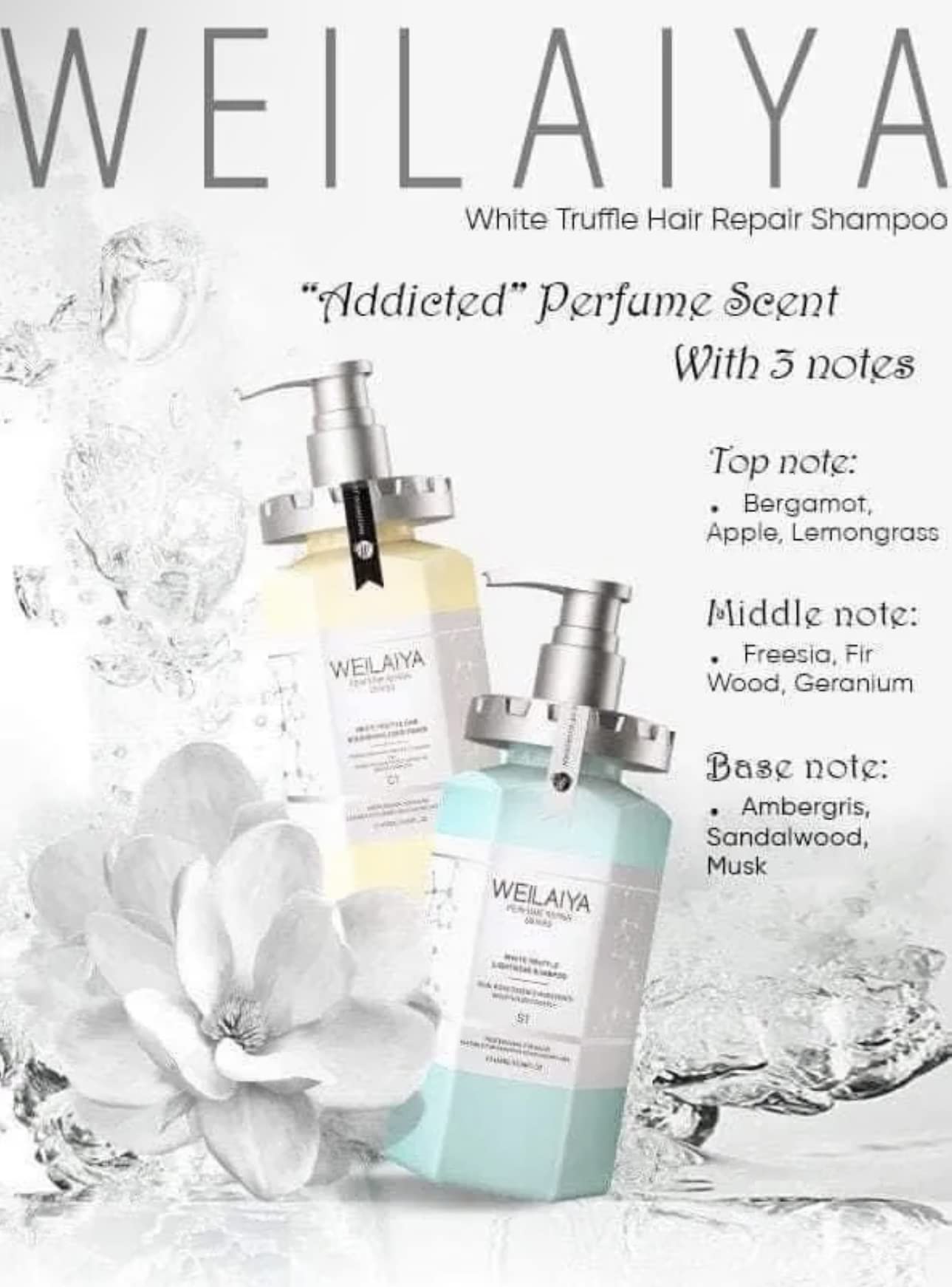Weilaiya White Truffle shampoo apply-action, hair softly detangles during conditioning