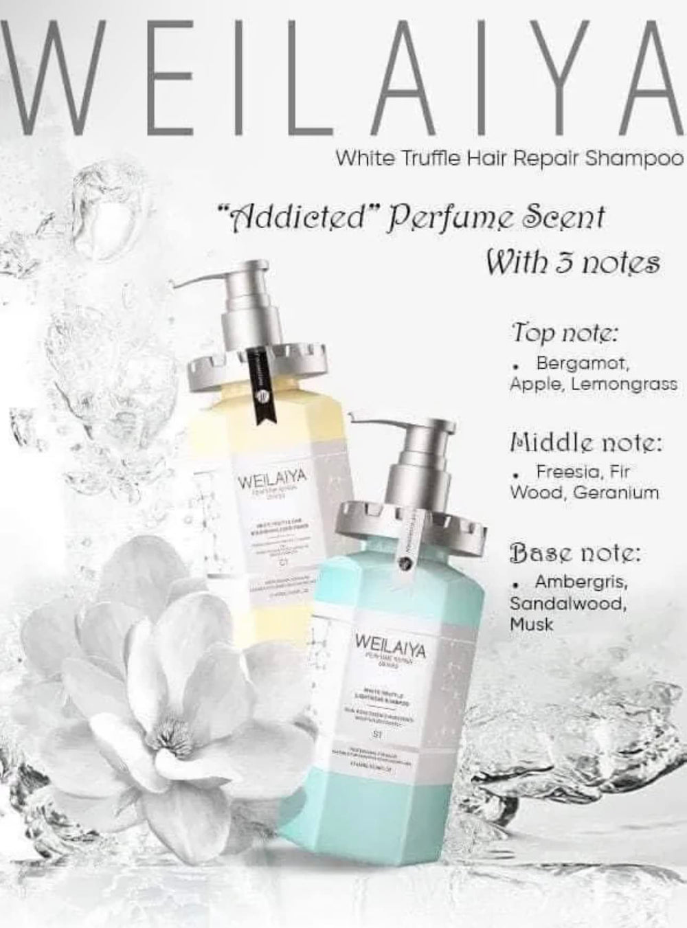 Weilaiya White Truffle shampoo apply-action, hair softly detangles during conditioning