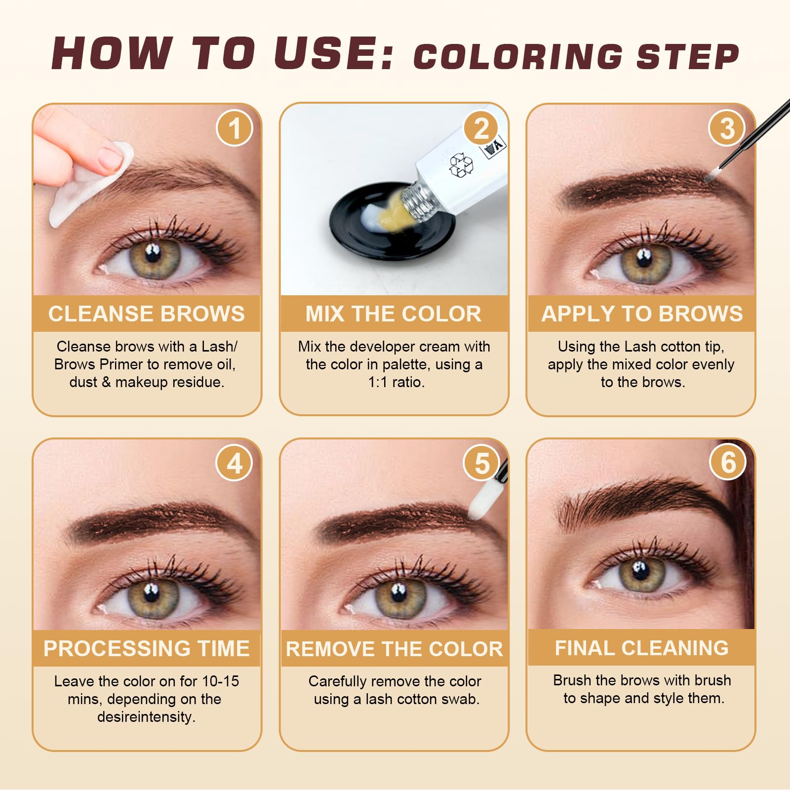 WEILNELL eyebrow color in coffee-dark brown for synchronized tint