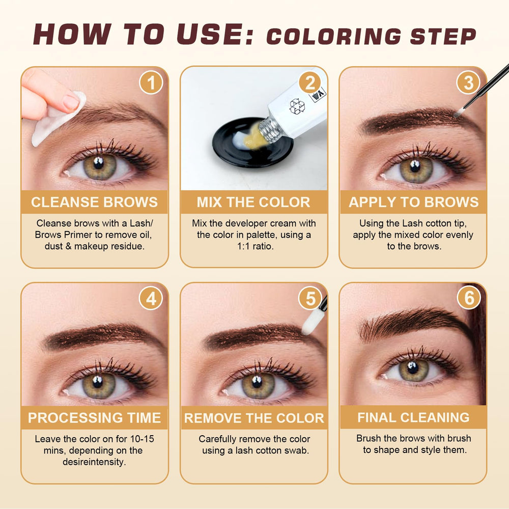 WEILNELL eyebrow color in coffee-dark brown for synchronized tint