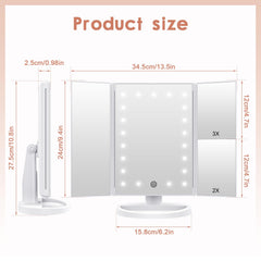 WEILY LED vanity mirror provides soft, glare-free light for day or night makeup.