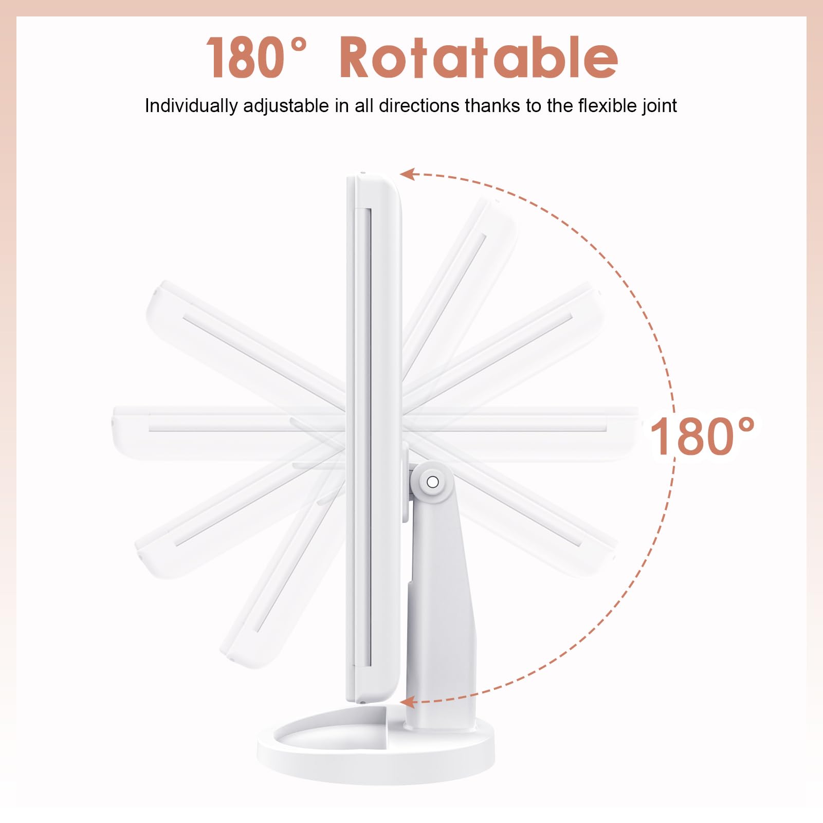 WEILY mirror powered by USB or AAA batteries for flexible placement.