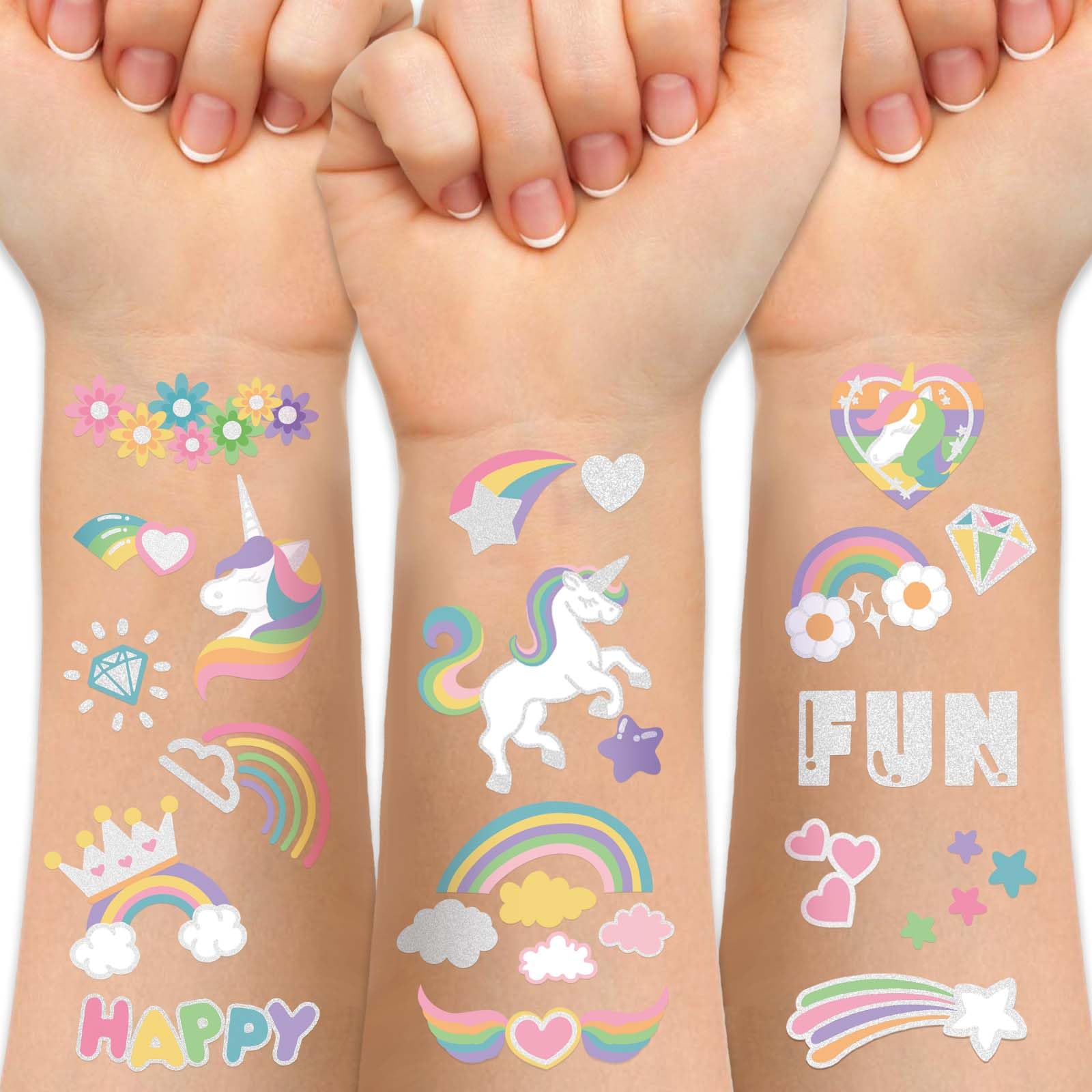 Weipbwor unicorn tattoo large design for bold party looks and easy application.