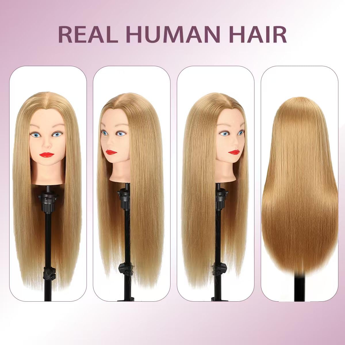 WeiRan mannequin head back view illustrates thick hair for advanced styling.