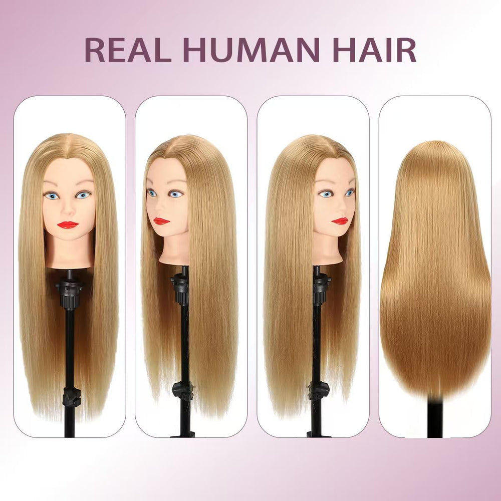 WeiRan mannequin head back view illustrates thick hair for advanced styling.
