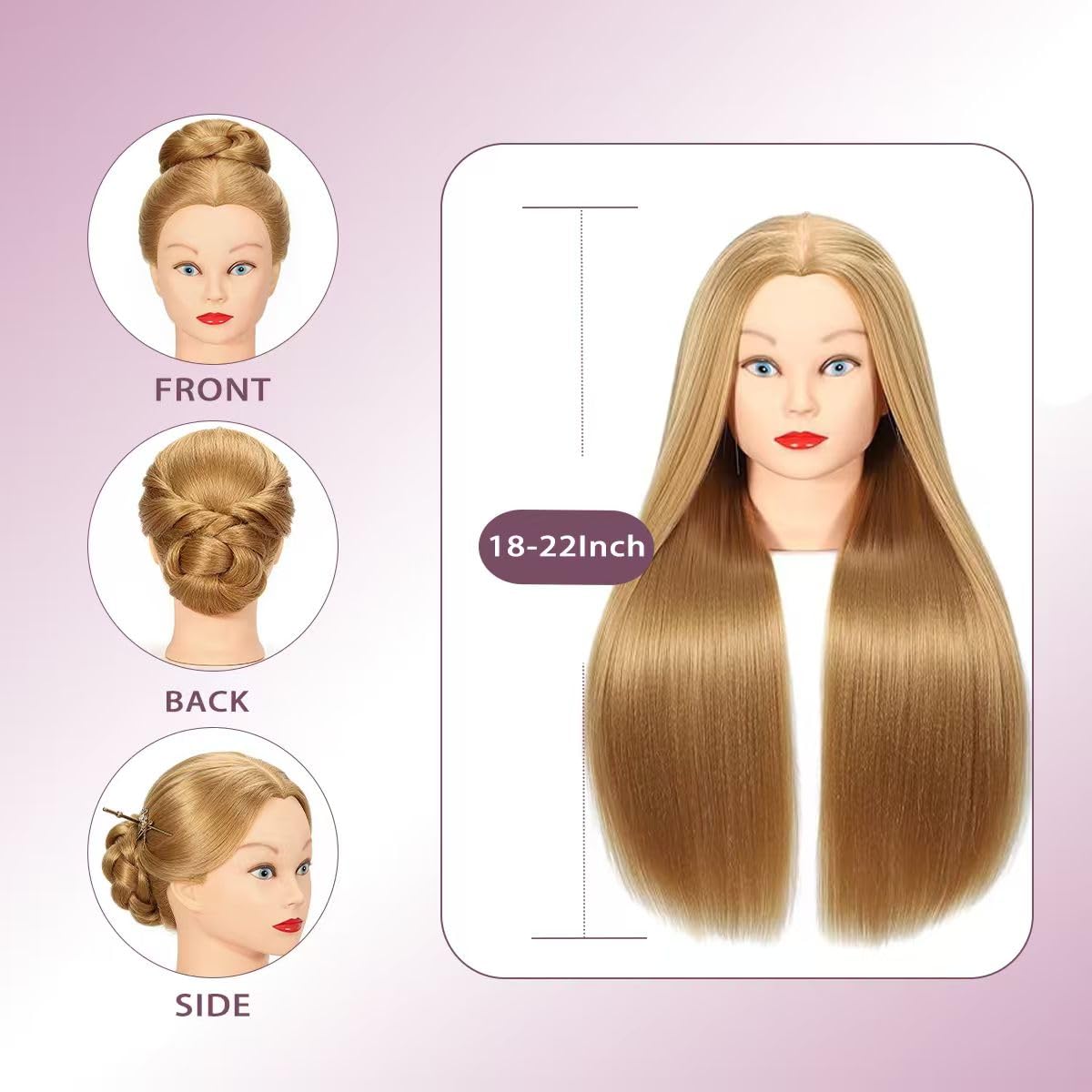 WeiRan mannequin head color light brown shade for shade matching and styling.