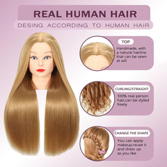 WeiRan mannequin head side view showing hair length for styling practice.
