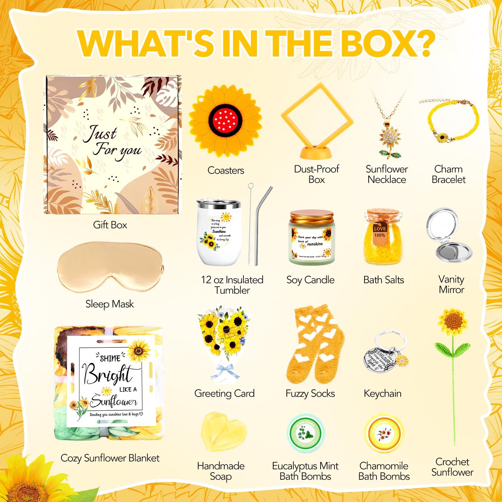 Weishenghuo coasters in the sunflower get well basket protecting surfaces