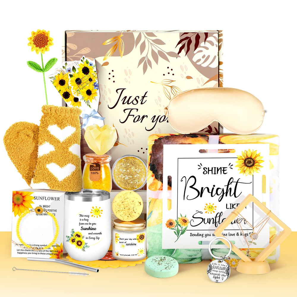 Weishenghuo sunflower get well basket cozy blanket for warmth and comforting recovery moments