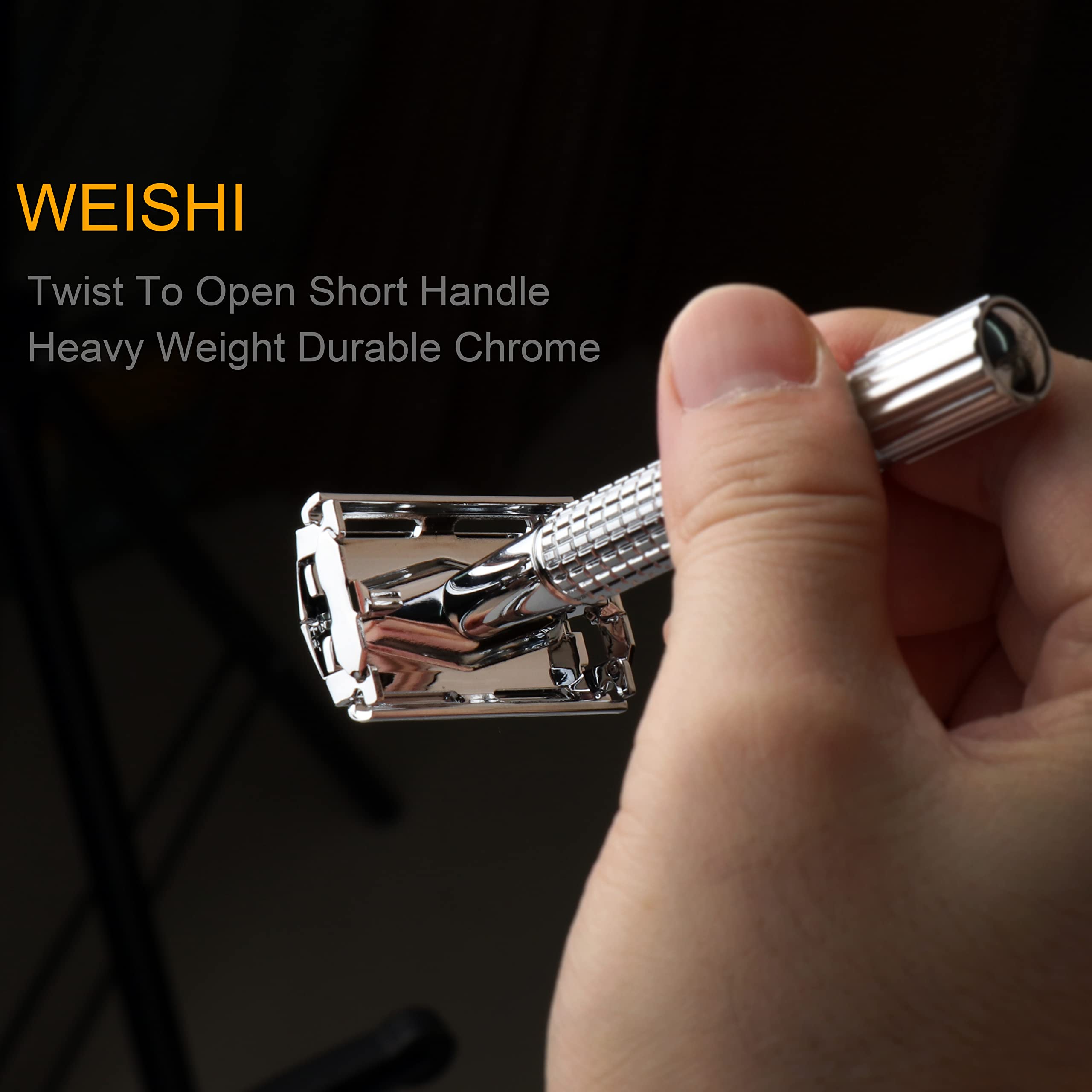 WEISHI heavy brass balanced design for durable, stable shaving feel