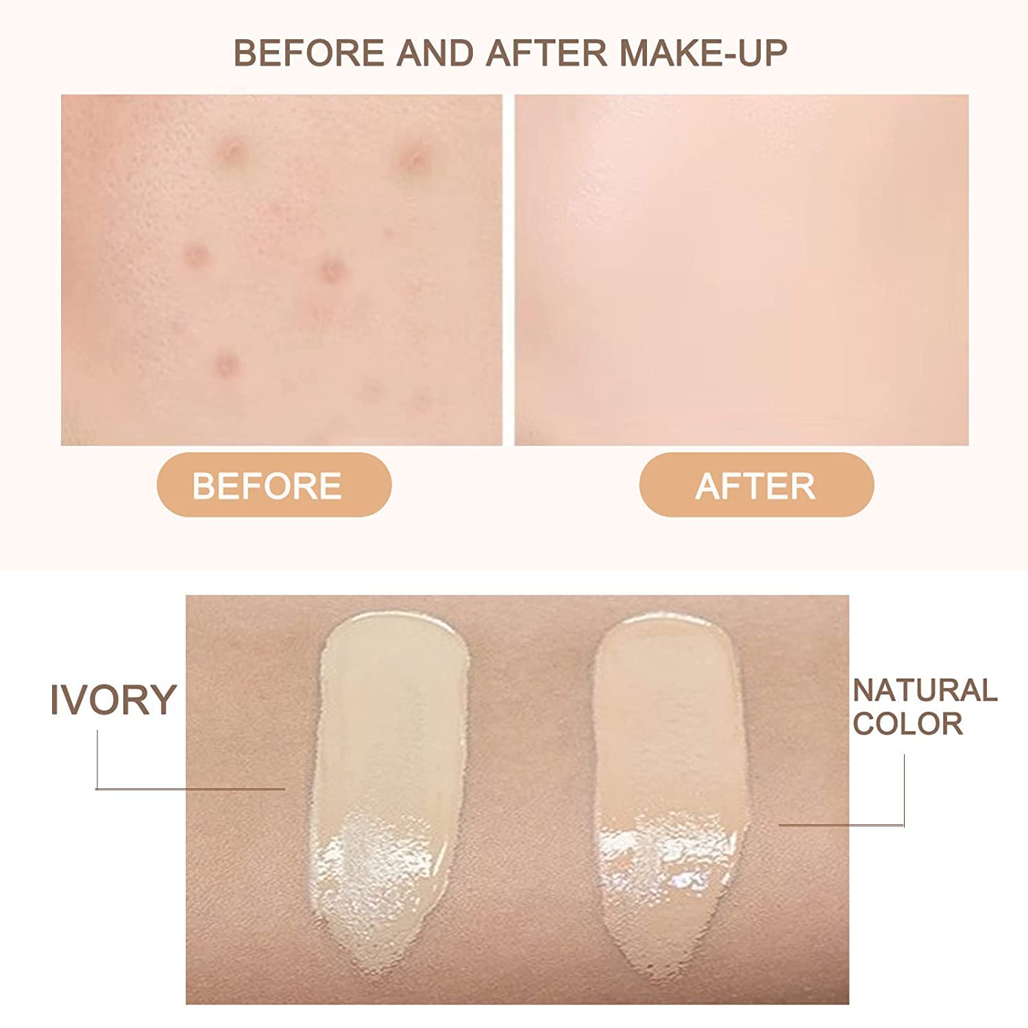 weispo CC Cream application swatch shows color options