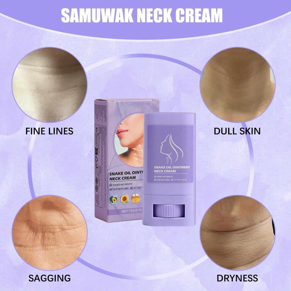 Weispo Samuwak neck care stick used on neck and décolletage for moisturized skin.