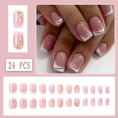 WEIXIWUYU rhinestone nails with full-cover glossy finish for special occasions.