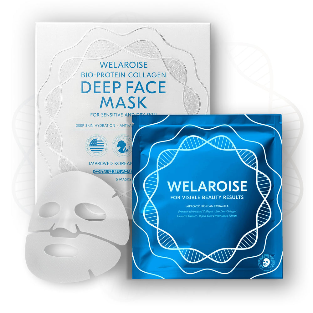 Welaroise Bio Protein Collagen Hydrogel Mask pack for at-home care and routine.