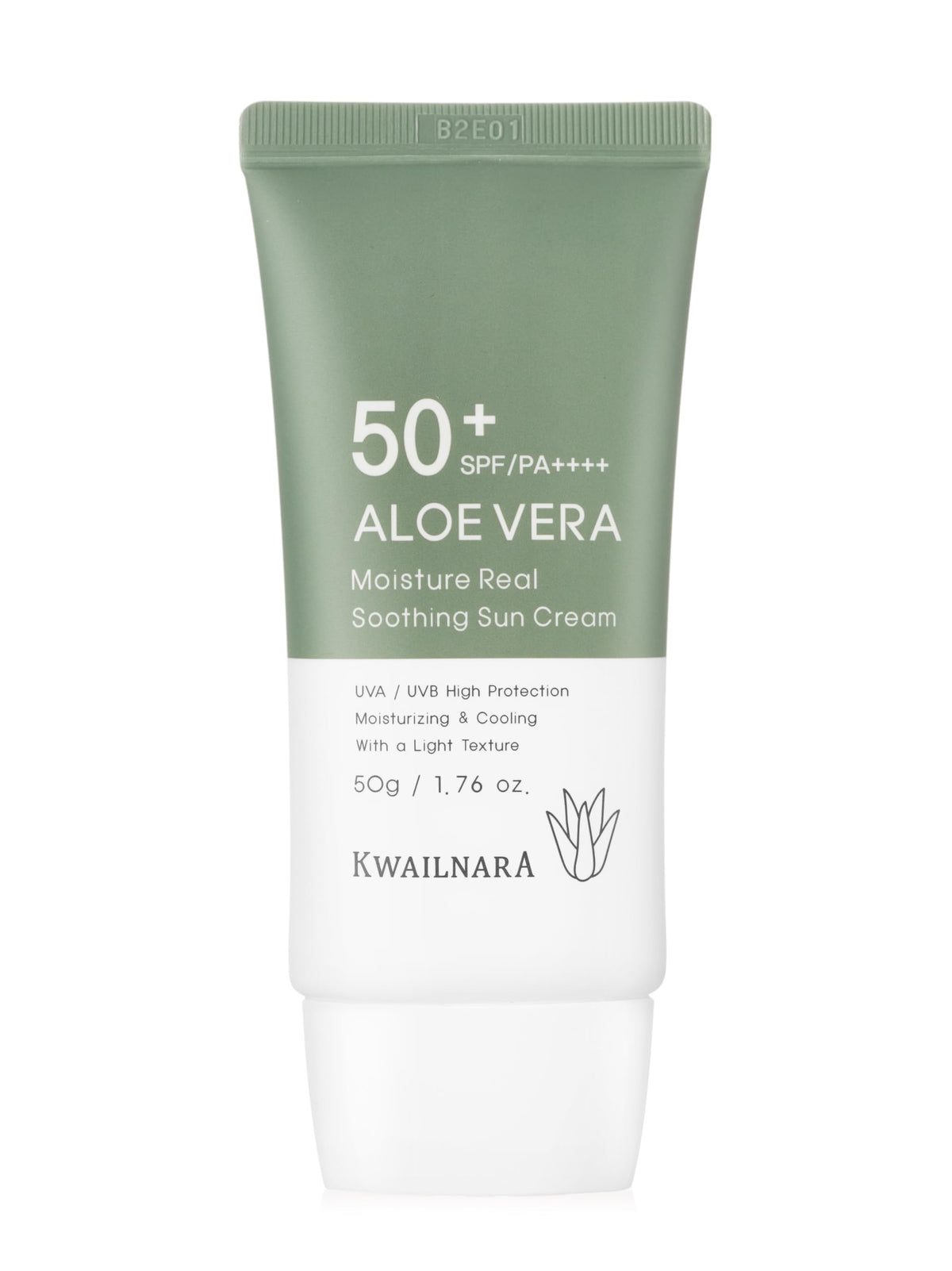 WELCOS KWAILNARA Aloe Vera Sun Cream tube provides soothing hydration and SPF protection.