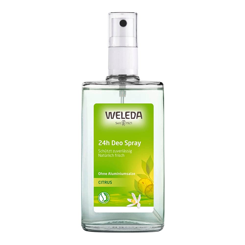 Weleda Citrus Deodorant bottle for daily freshness and odor control.