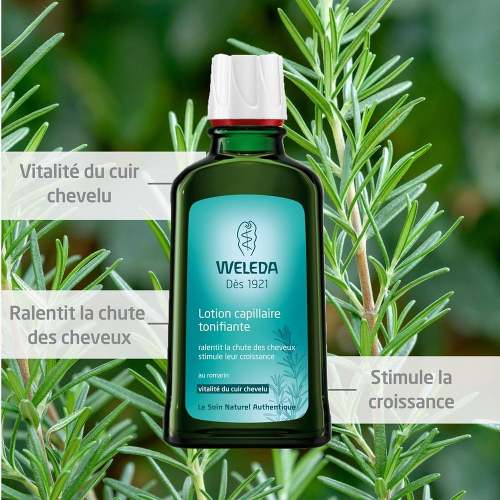 Weleda Revitalizing Hair Tonic application scene, easy scalp massage