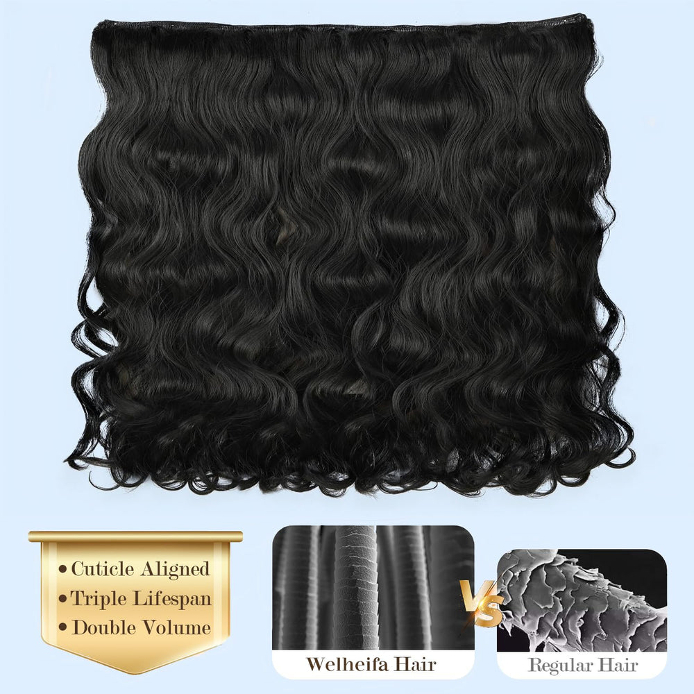 Welheifa natural black Brazilian hair for versatile styling and seamless blending.