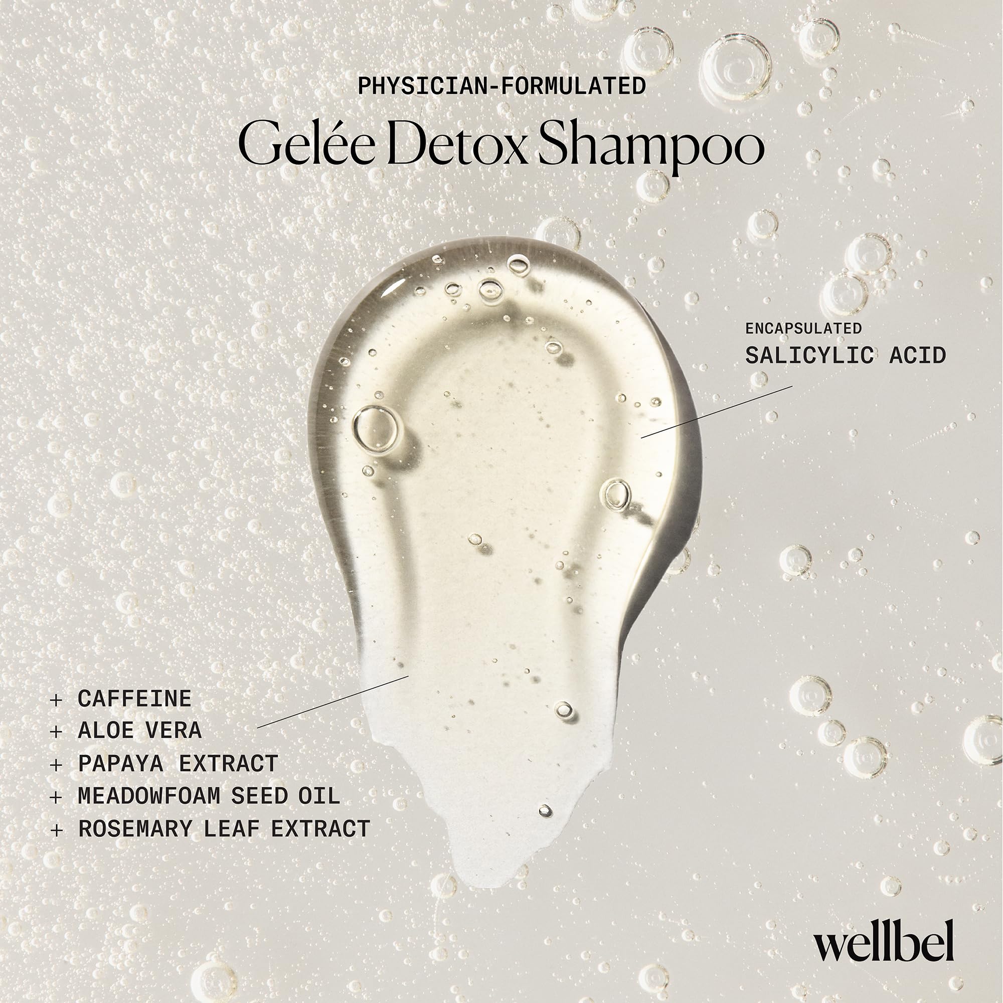 WELLBEL Gelée Detox Shampoo supports a balanced scalp microbiome.