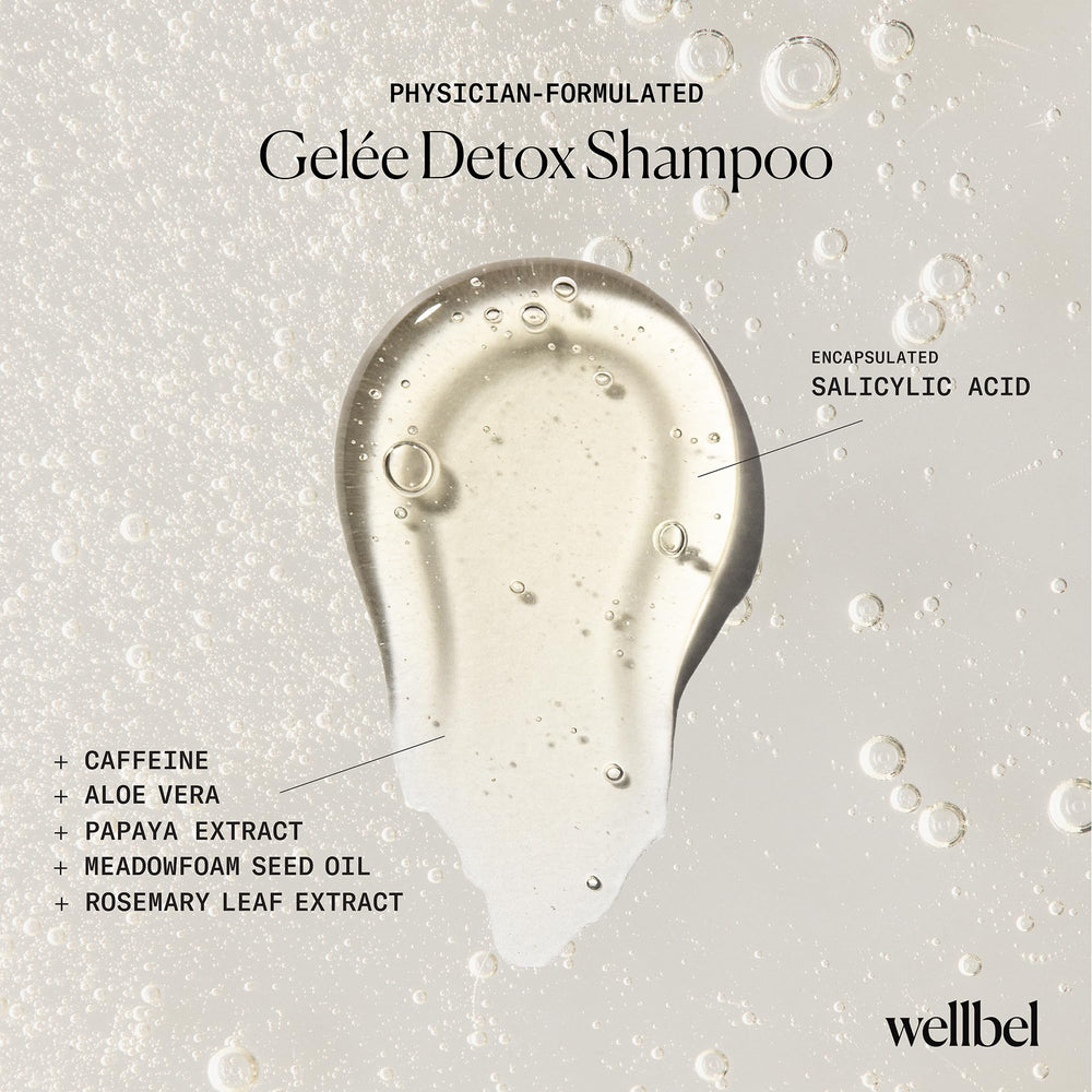 WELLBEL Gelée Detox Shampoo supports a balanced scalp microbiome.