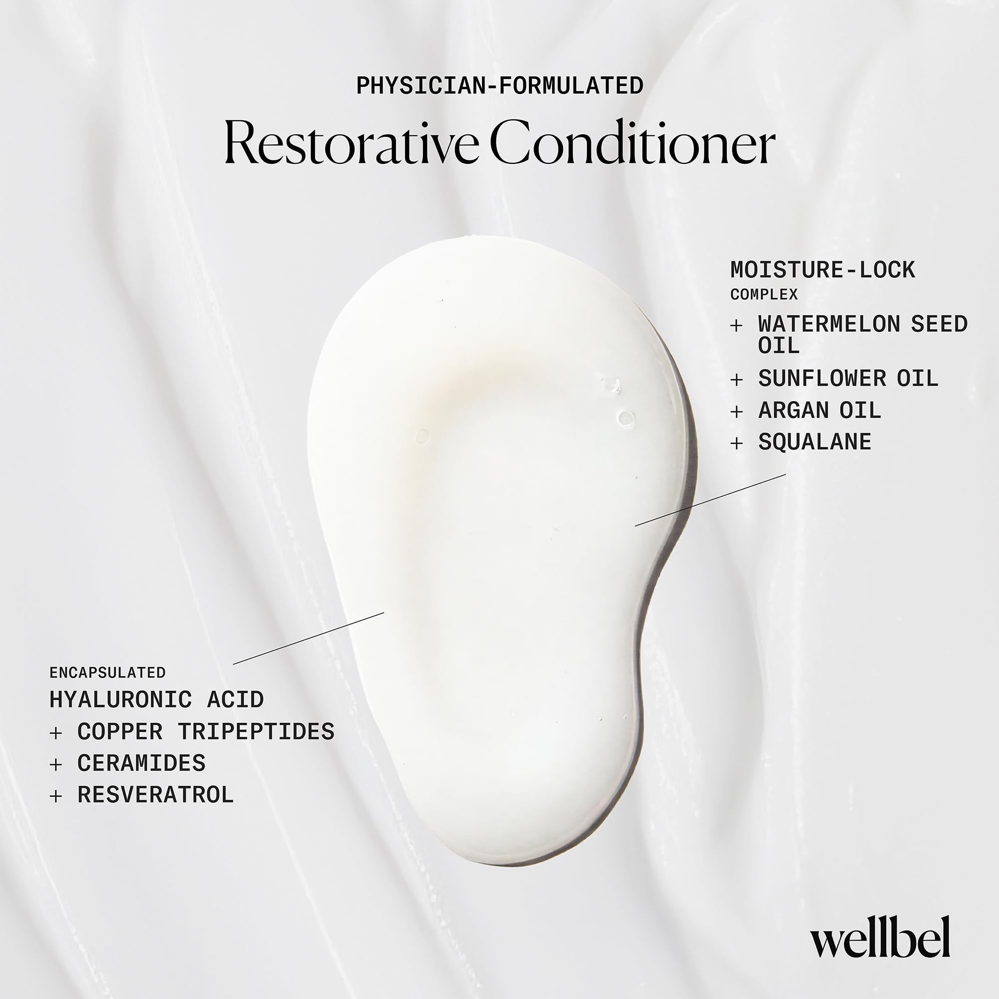 WELLBEL Restorative Conditioner cap-closeup emphasizes clean, silicone-free formula