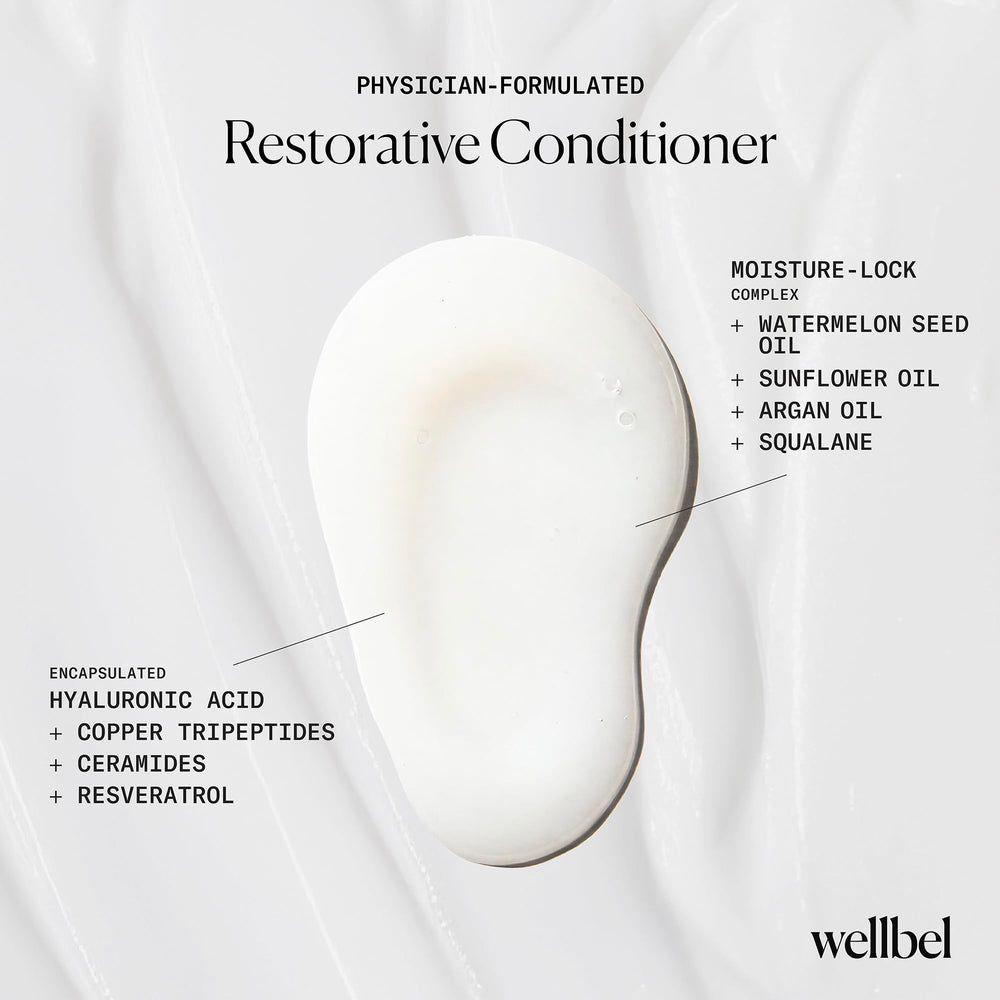 WELLBEL Restorative Conditioner cap-closeup emphasizes clean, silicone-free formula